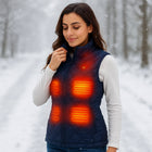 Heated Vest for Women, USB Powered, 9 Heating Zones, Stand-up Collar
