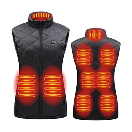 Heated Vest for Women, USB Powered, 9 Heating Zones, Stand-up Collar