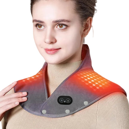 Electric Heating Pad for Neck and Shoulders with Soothing Vibration