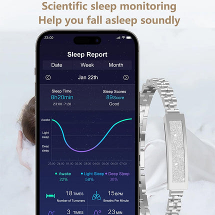 Elegant Fitness Tracker Bracelet - Heart Rate, Sleep & Activity Band