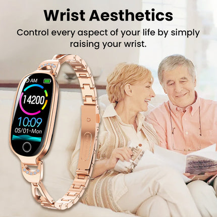 Elegant Diamond Smartwatch - Luxury Design, Fitness & Wellness Tracking