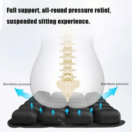 ErgoComfort Travel Seat Pad - Breathable Aircell, Adjustable Firmness