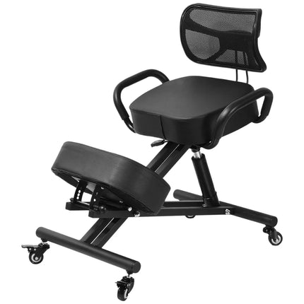 Ergonomic Kneeling Chair with Backrest - Sturdy Steel Frame, Padded Seat