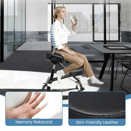 Kneeling Office Chair with Armrest - Ergonomic Seating, Office Comfort