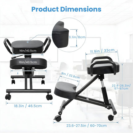 Kneeling Office Chair with Armrest - Ergonomic Seating, Office Comfort