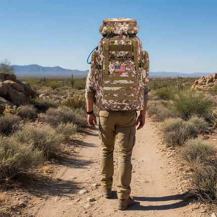 Large Capacity Tactical Hiking Backpack - Durable, Zippered Gear Daypack