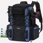 Fishing Tackle Backpack - Adjustable Harness, Rod Holder, Utility Boxes