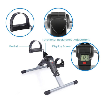 Foldable Mini Under Desk Exercise Bike - Compact, Dual-Use Pedal Design