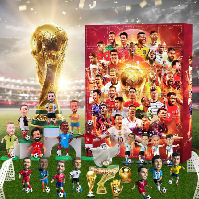 Football Figures Advent Calendar - 24 Day Countdown, Collectible Fan Set