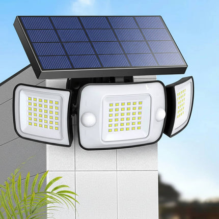 Solar Flood Lights with Motion Sensor - Outdoor Security Lights, 3 Heads