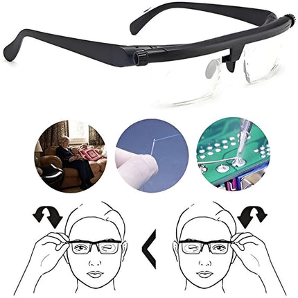 Adjustable Focus Eyeglasses - Dial-In Reading Glasses for Close-Up Work