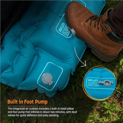 Sleeping Bag for Adults - 3-Season, Built-In Pad & Pillow, Backpacking