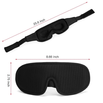 3D Blackout Sleep Mask - Contoured Zero-Pressure Eye Cups for Travel