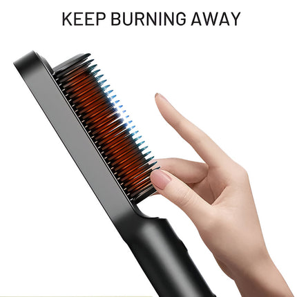 Electric Hot Comb - Hair Straightening Brush, Heated Styling Tool, PBT