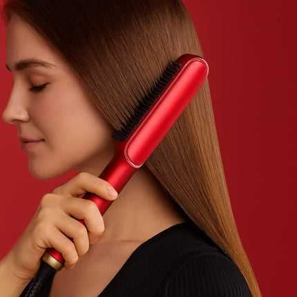 Electric Hot Comb - Hair Straightening Brush, Heated Styling Tool, PBT
