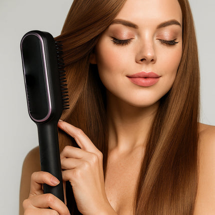 Electric Hot Comb - Hair Straightening Brush, Heated Styling Tool, PBT