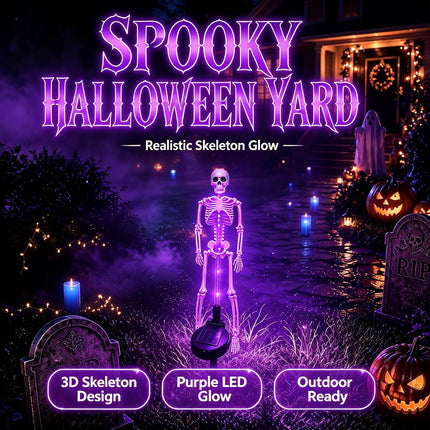Solar Skeleton Stake Lights - Halloween Outdoor Pathway and Garden Decor