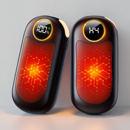 Aluminum Hand Warmer - Reusable Metal Dual Pack, USB Rechargeable Set