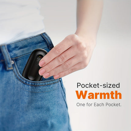Magnetic Hand Warmer - 2-in-1 Rechargeable, LED Display, 3 Heat Levels