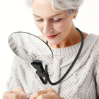 Hands-Free Magnifying Glass - 5X Lens, Neck Strap, Reading & Craft Aid