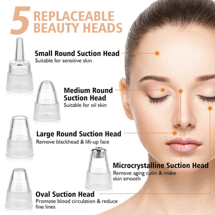 Blackhead Remover Pore Vacuum Cleaner - 5-Probe Suction Facial Cleaner