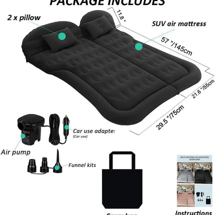 Portable Inflatable Car Mattress - Built-In Pump, Foldable, Versatile