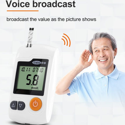Blood Glucose Meter - 100 Test Strips, Lancets, Fast At-Home Readings