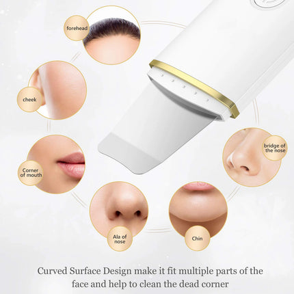 Ultrasonic Skin Scrubber & Pore Cleaner - 4-in-1 Facial Spatula