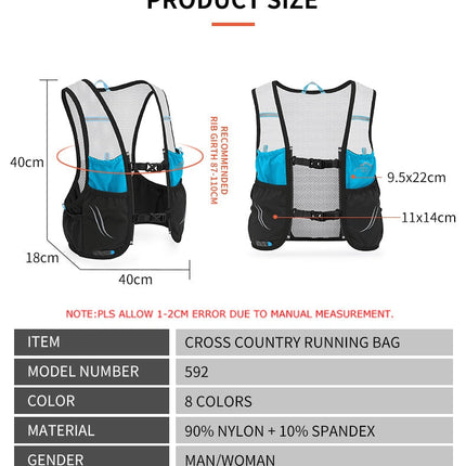 Breathable Running Backpack Vest - Ultralight, Adjustable Hiking Pack