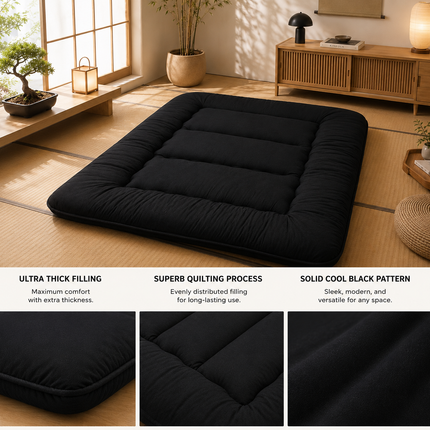 Japanese Floor Bed - 4 Inch Thick Foldable Tatami Futon Sleeping Mat