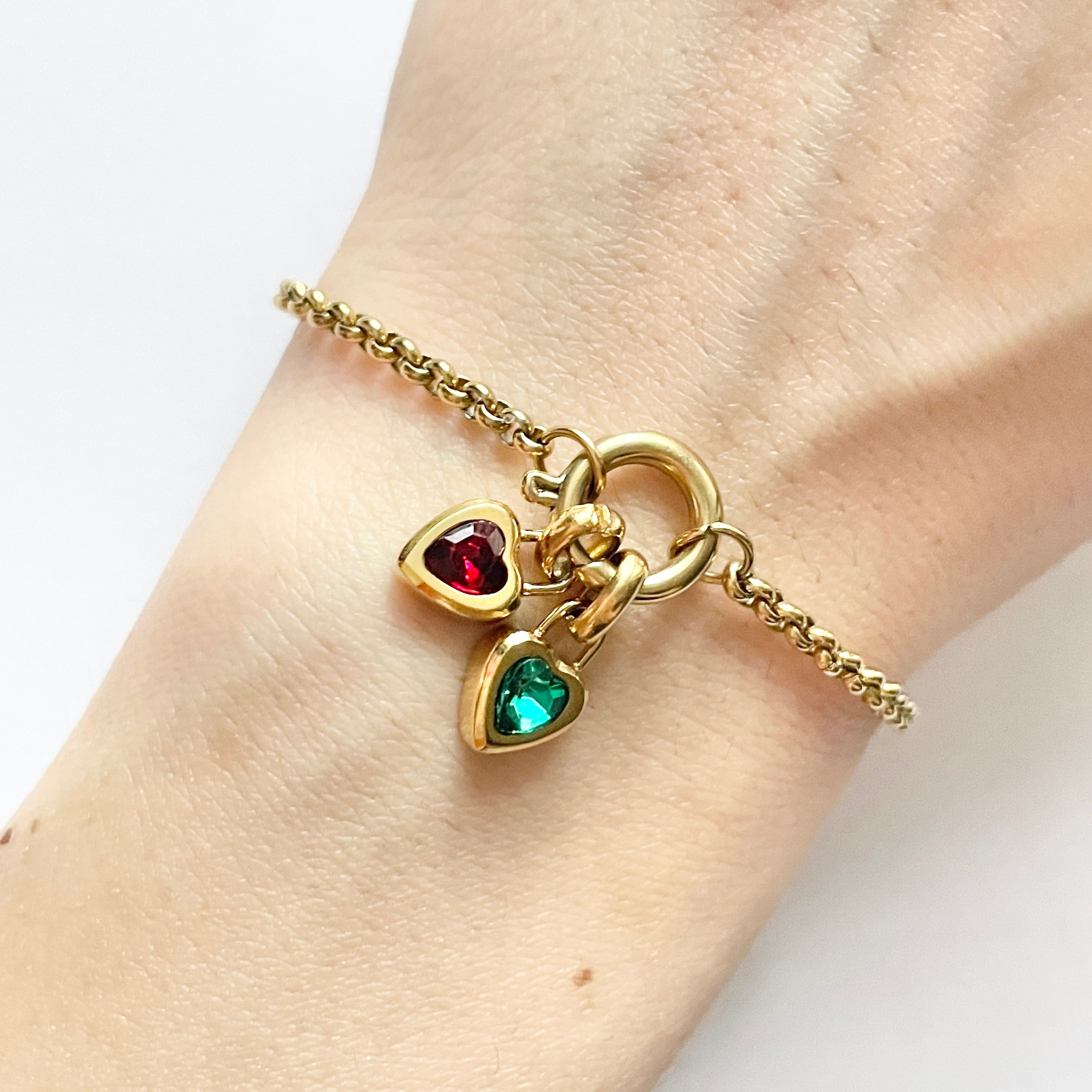 Heart-Shape Birthstone & Zodiac Sign charm necklace / bracelet