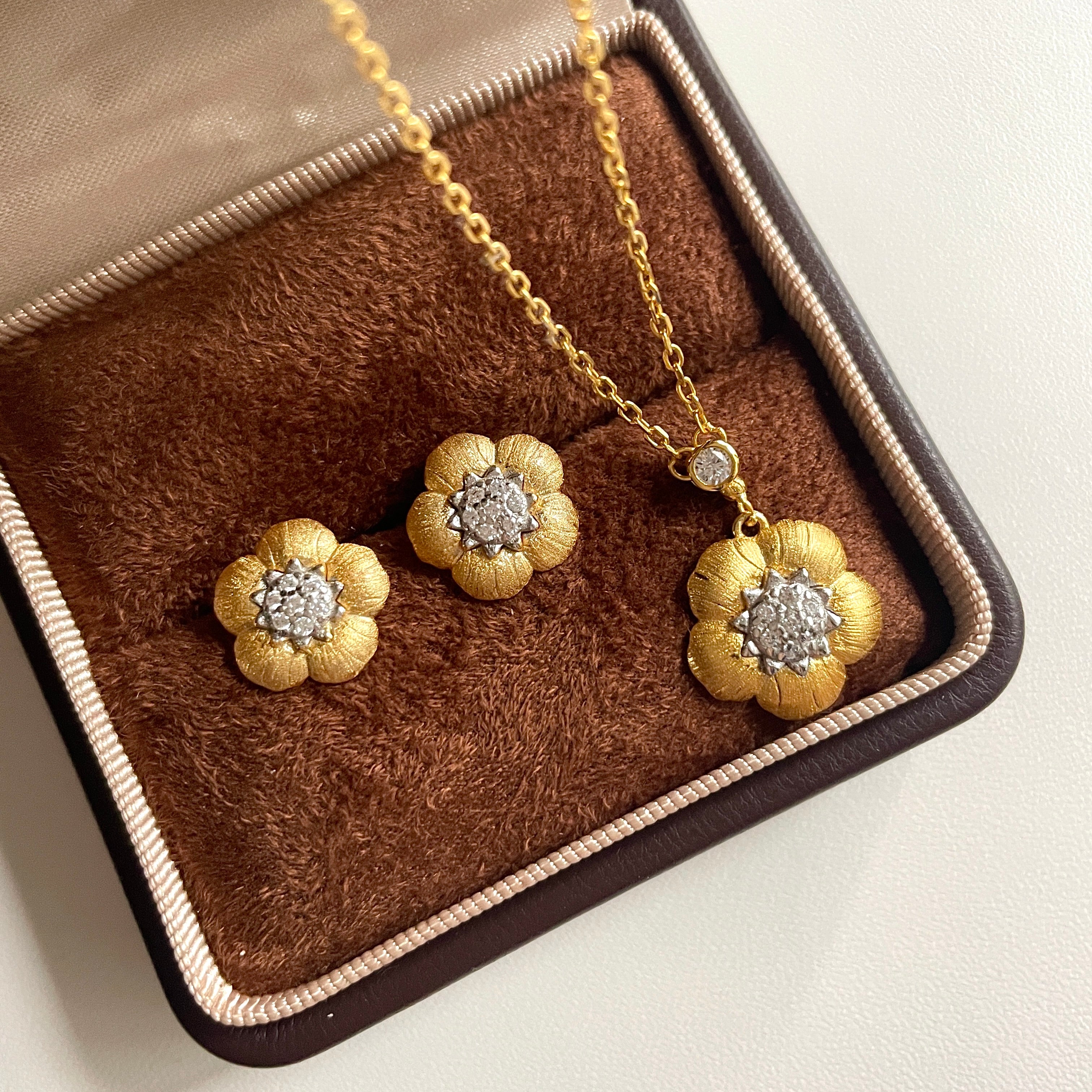 Felicity Paeonia Stud Earrings & Necklace