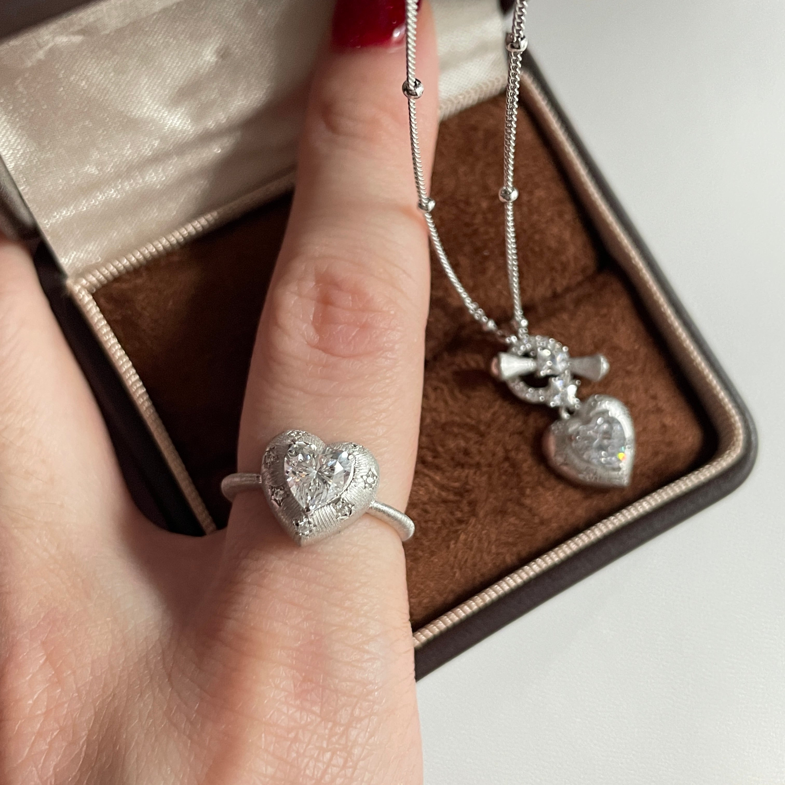 Heart Anchor Necklace & Ring