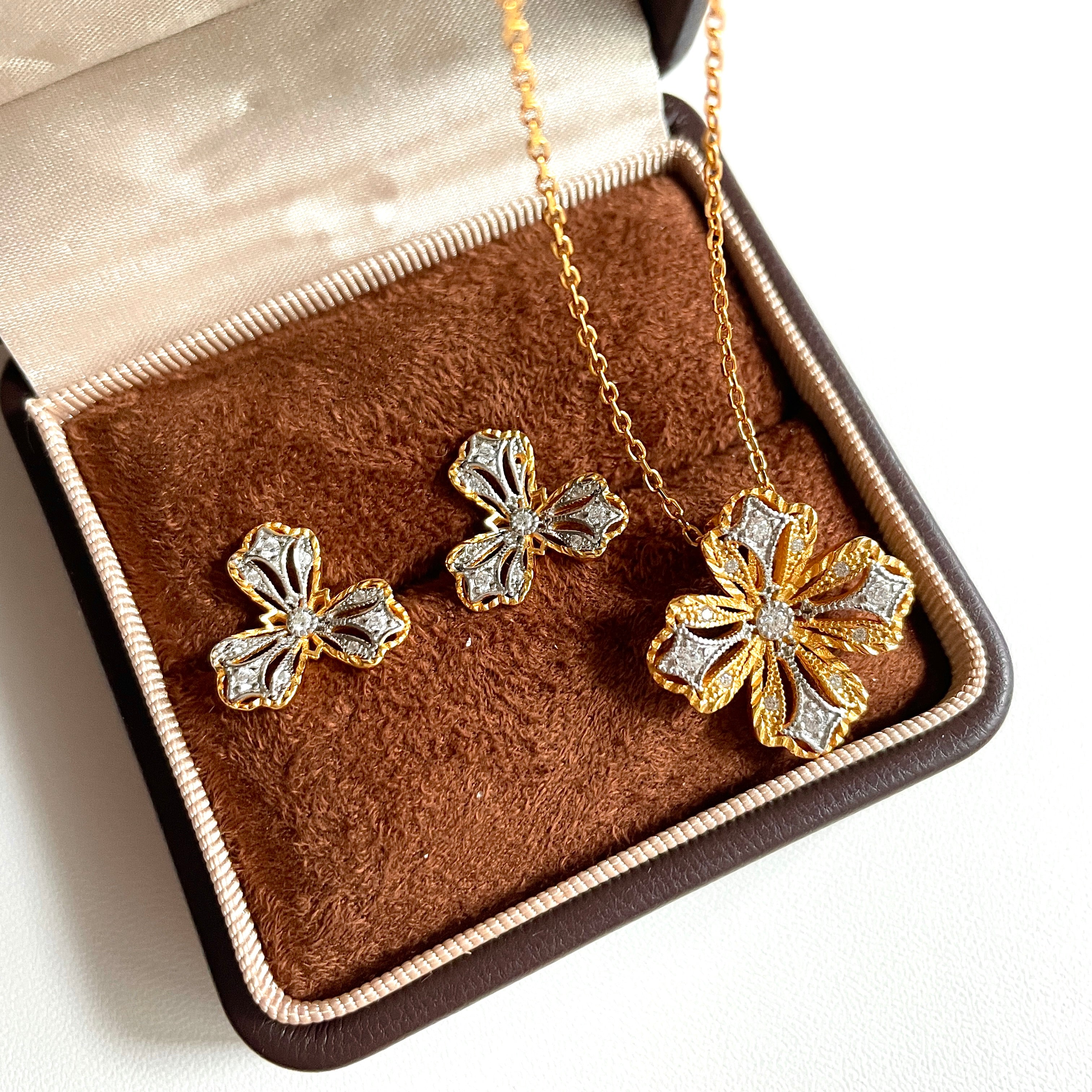 Vortex Stud Earrings & Necklace