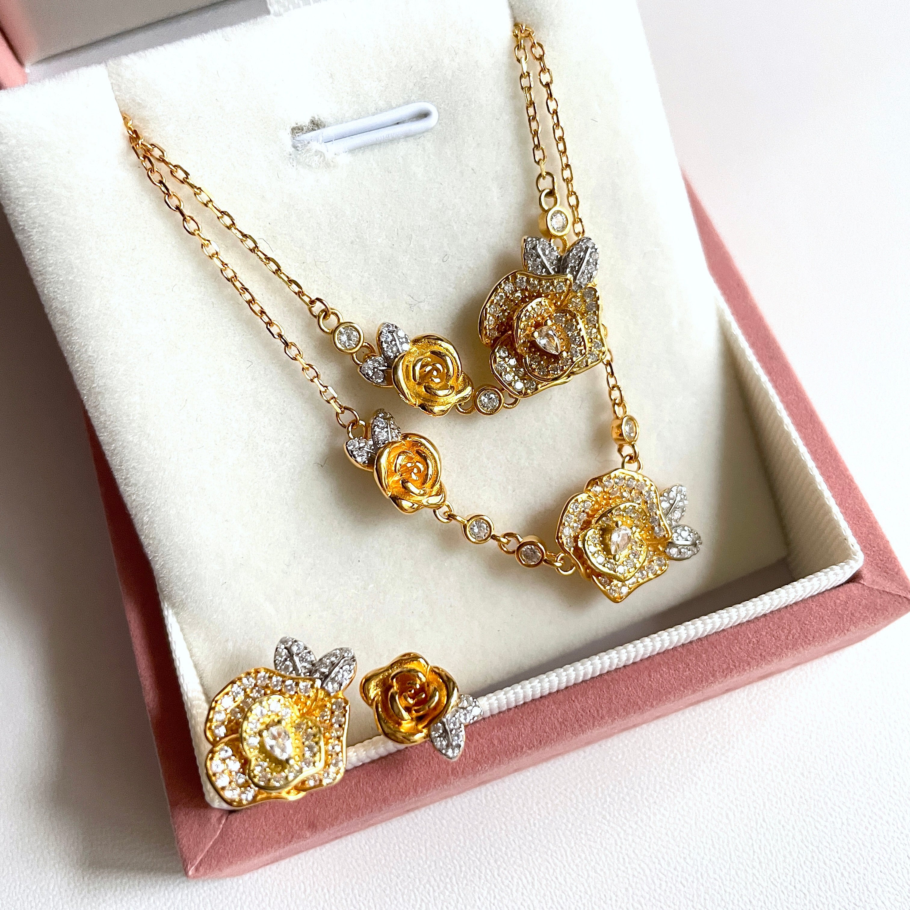 Felicity Yellow Rose Bracelet, Necklace & Cuff Ring