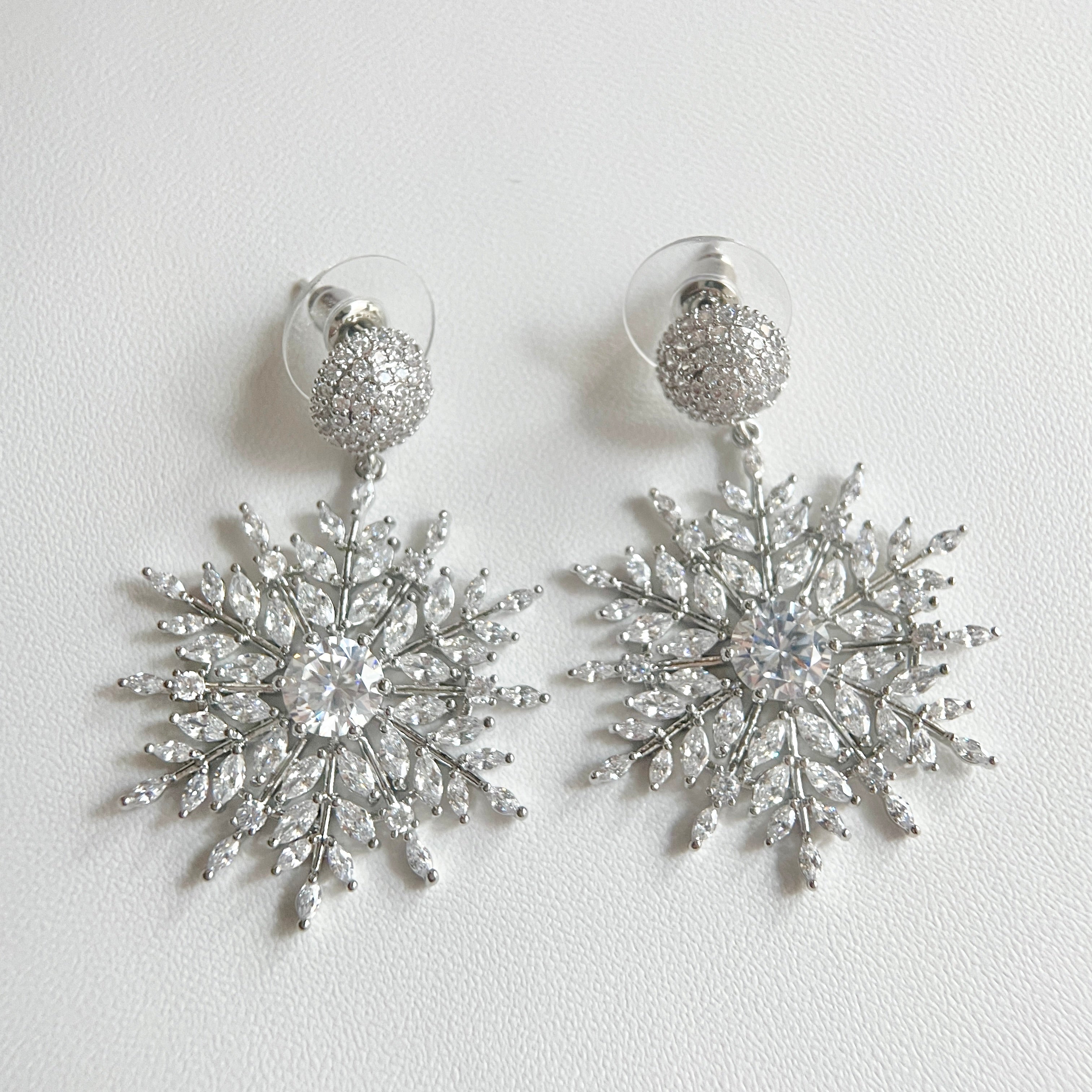 Snowflake Colored Zircon Pedant Earrings