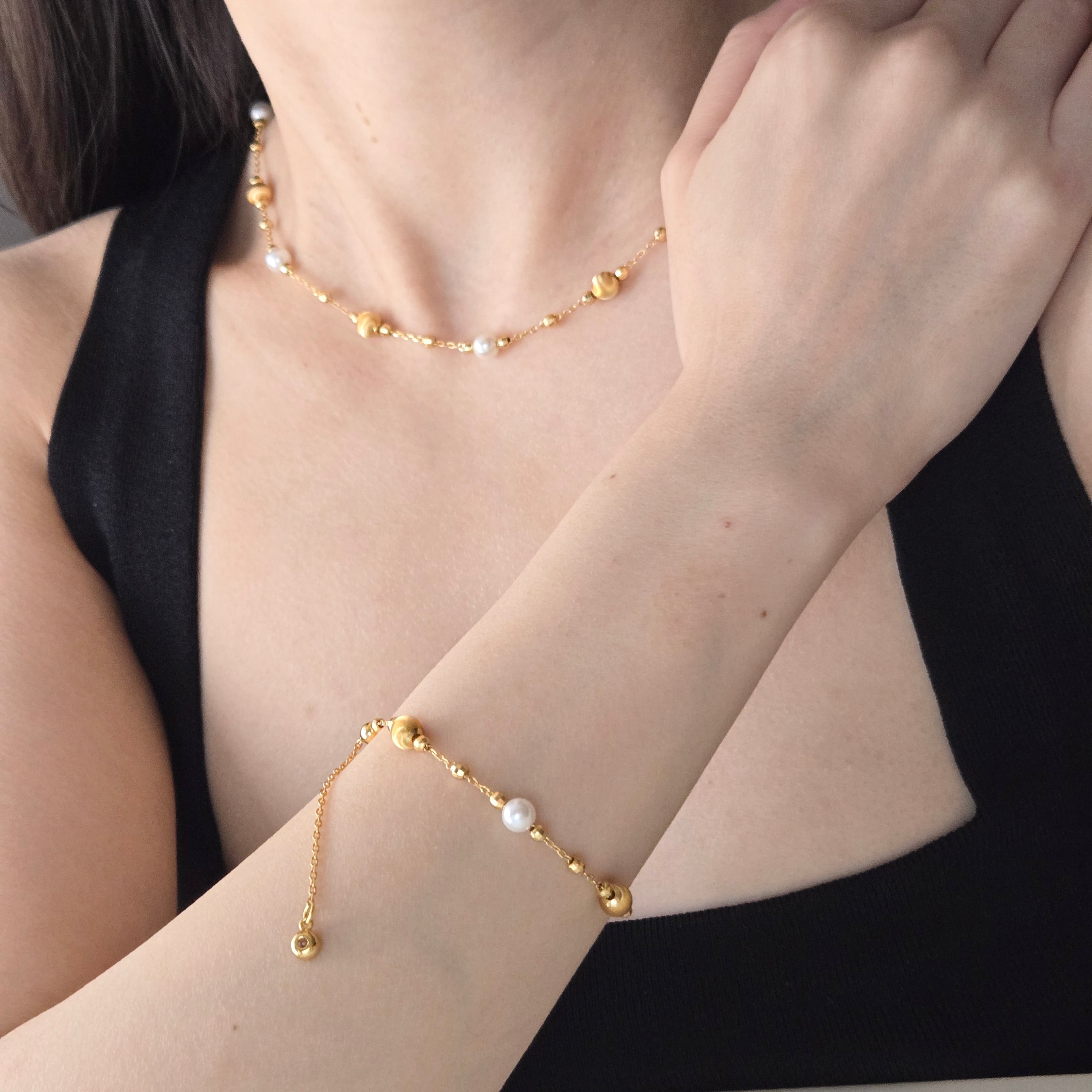 Cascade Pearl Bracelet & Necklace