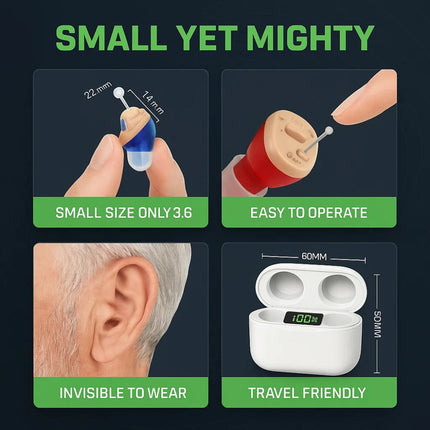 In-Ear Rechargeable Hearing Aids - Discreet All-Day Sound Amplifiers