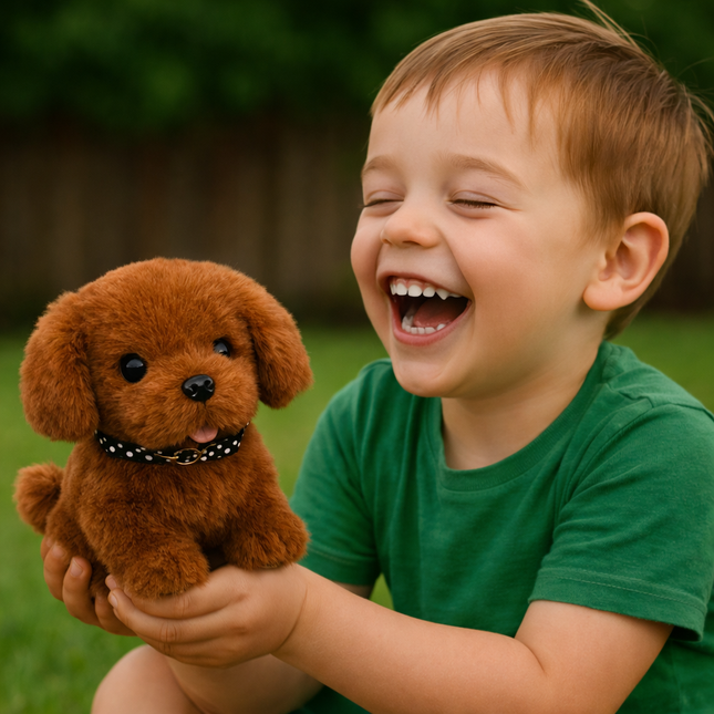 Plush Robot Dog - Interactive Walking, Barking, Tail-Wagging Puppy Toy