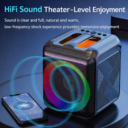 Bluetooth Karaoke Speaker - 200W Party Speaker with Tablet Holder & Mics
