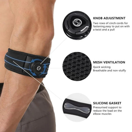 Knob Adjustment Elbow Brace - Precision Compression, Breathable Mesh
