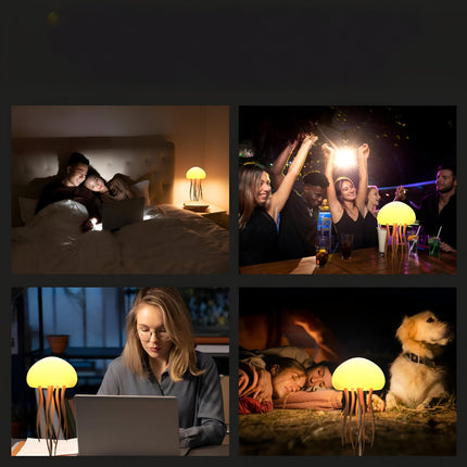 Jellyfish Lamp Night Light - Rechargeable LED Mood Light with Tentacles