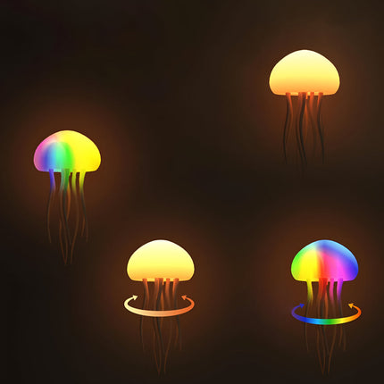 Jellyfish Lamp Night Light - Rechargeable LED Mood Light with Tentacles