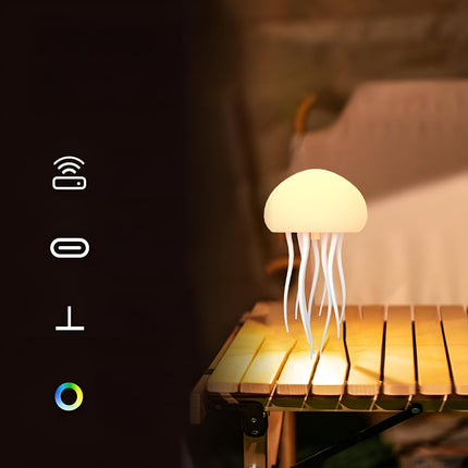 Jellyfish Lamp Night Light - Rechargeable LED Mood Light with Tentacles