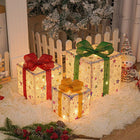 Outdoor Christmas Decorations Lighted Boxes - Warm LED Holiday Yard Set