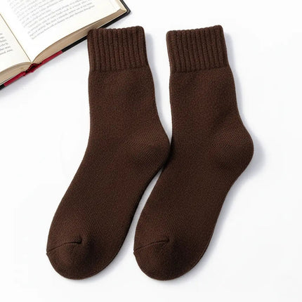 Wool Cashmere Socks - Thick Warm Winter Socks, Towel Knit Short Socks
