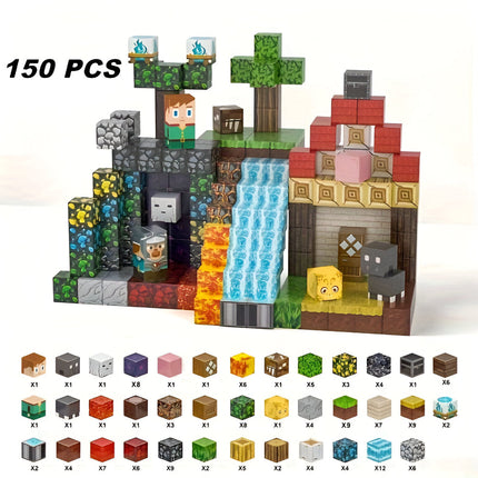 Magnetic Cube Building Blocks - Open-Ended STEM Toy, 150 or 300 Pieces