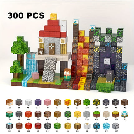 Magnetic Cube Building Blocks - Open-Ended STEM Toy, 150 or 300 Pieces