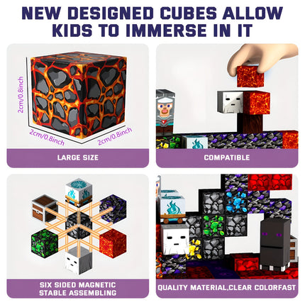 Magnetic Cube Building Blocks - Open-Ended STEM Toy, 150 or 300 Pieces