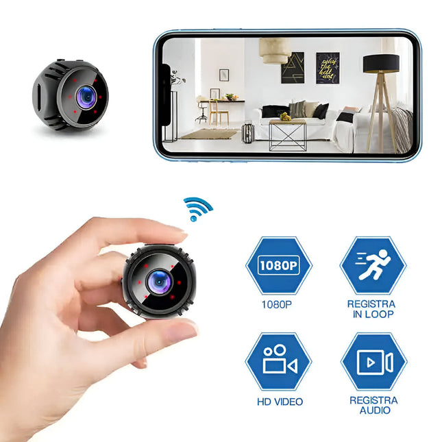 Mini WiFi Security Camera - Night Vision Nanny Cam with Motion Alerts